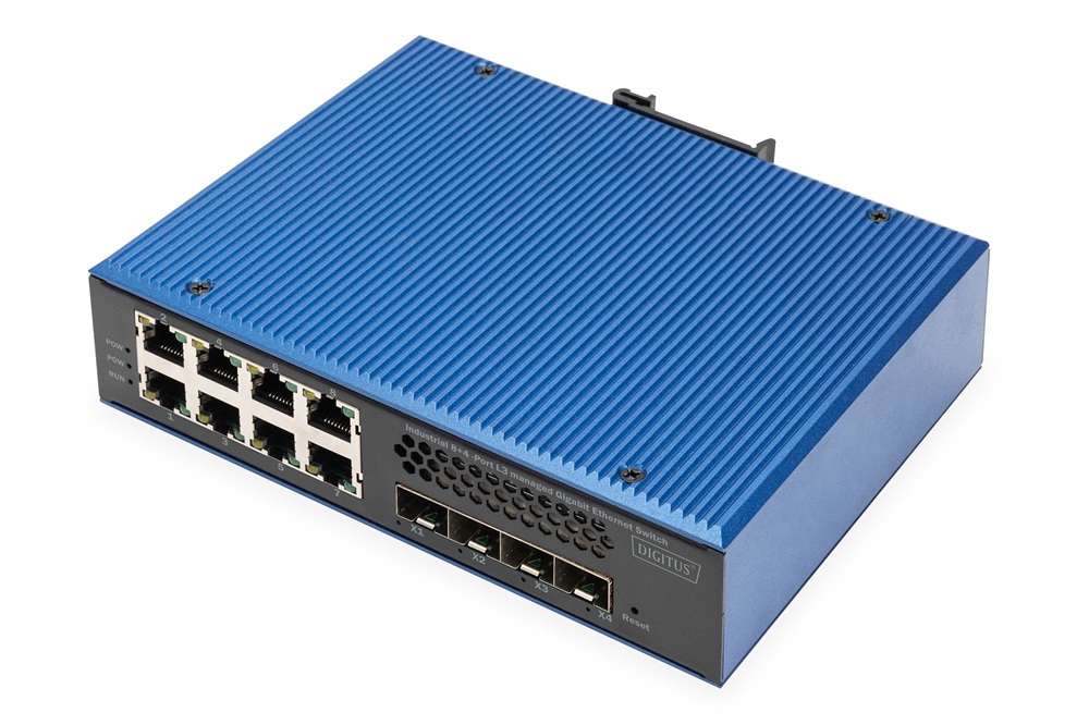 DIGITUS DN-651160 8x GbE Lan port 4x SFP+ port menedzselhető ipari switch