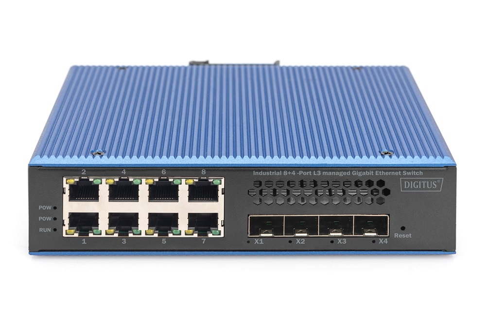 DIGITUS DN-651160 8x GbE Lan port 4x SFP+ port menedzselhető ipari switch