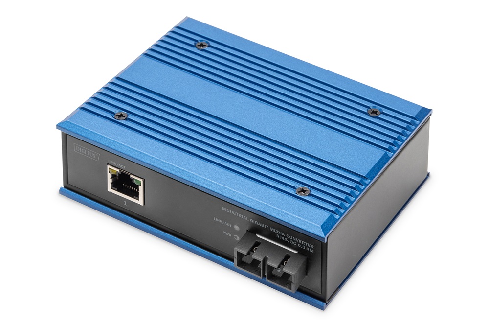 DIGITUS DN-652101 1x GbE Rj45 1x SC duplex multimódusú 0,5km ipari média konverter