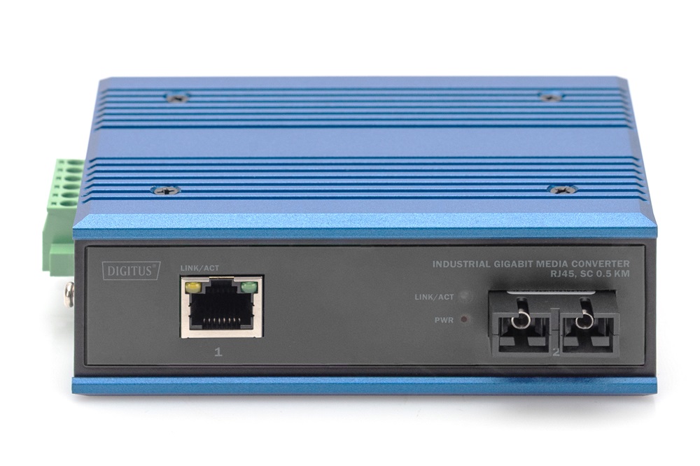 DIGITUS DN-652101 1x GbE Rj45 1x SC duplex multimódusú 0,5km ipari média konverter