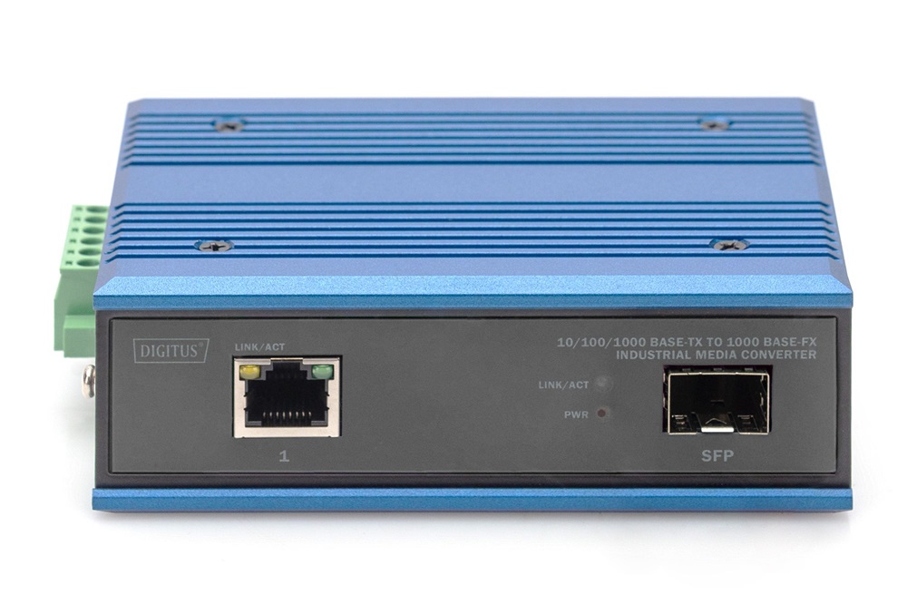 DIGITUS DN-652103-1 Gigabit 1x GbE Lan port SFP modul nélküli ipari média konverter
