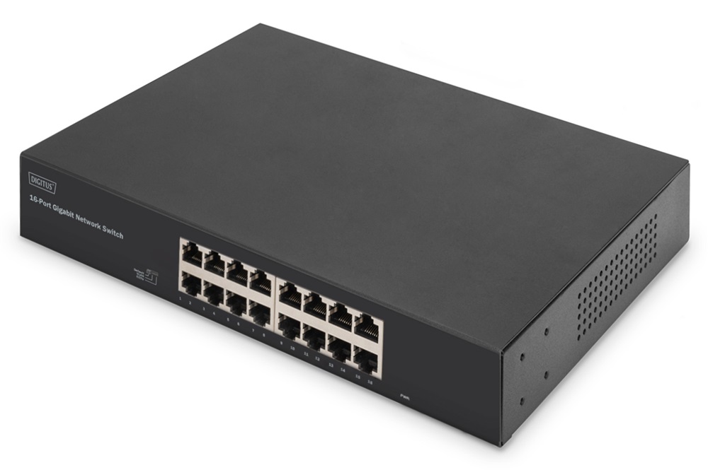 DIGITUS DN-80112-2 1U 19" 16x GbE Lan nem menedzselhető switch