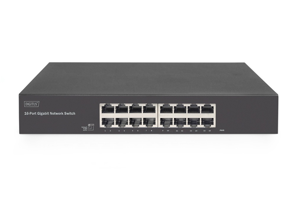 DIGITUS DN-80112-2 1U 19" 16x GbE Lan nem menedzselhető switch