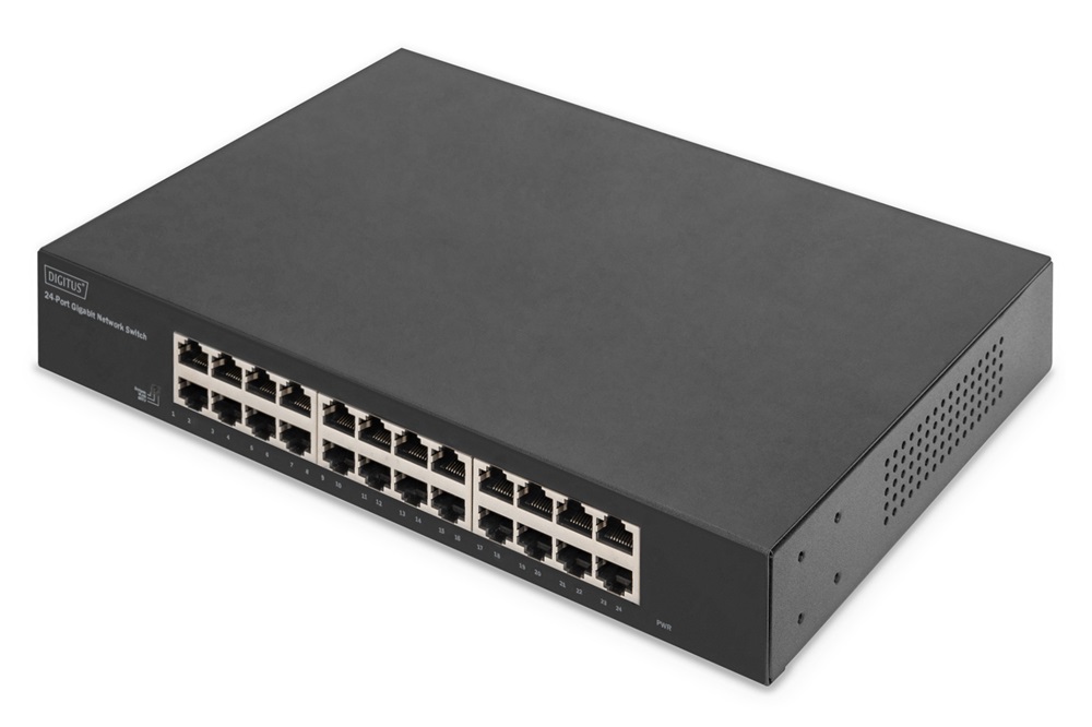 DIGITUS DN-80113-2 1U 19" 24x GbE Lan nem menedzselhető switch