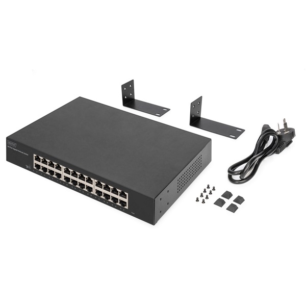 DIGITUS DN-80113-2 1U 19" 24x GbE Lan nem menedzselhető switch