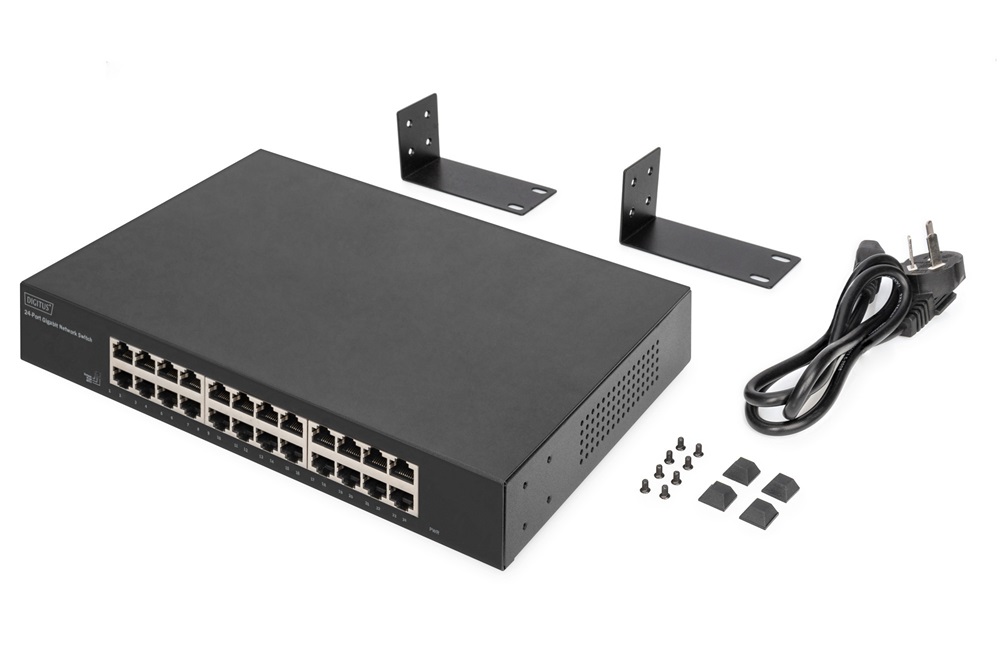 DIGITUS DN-80113-2 1U 19" 24x GbE Lan nem menedzselhető switch