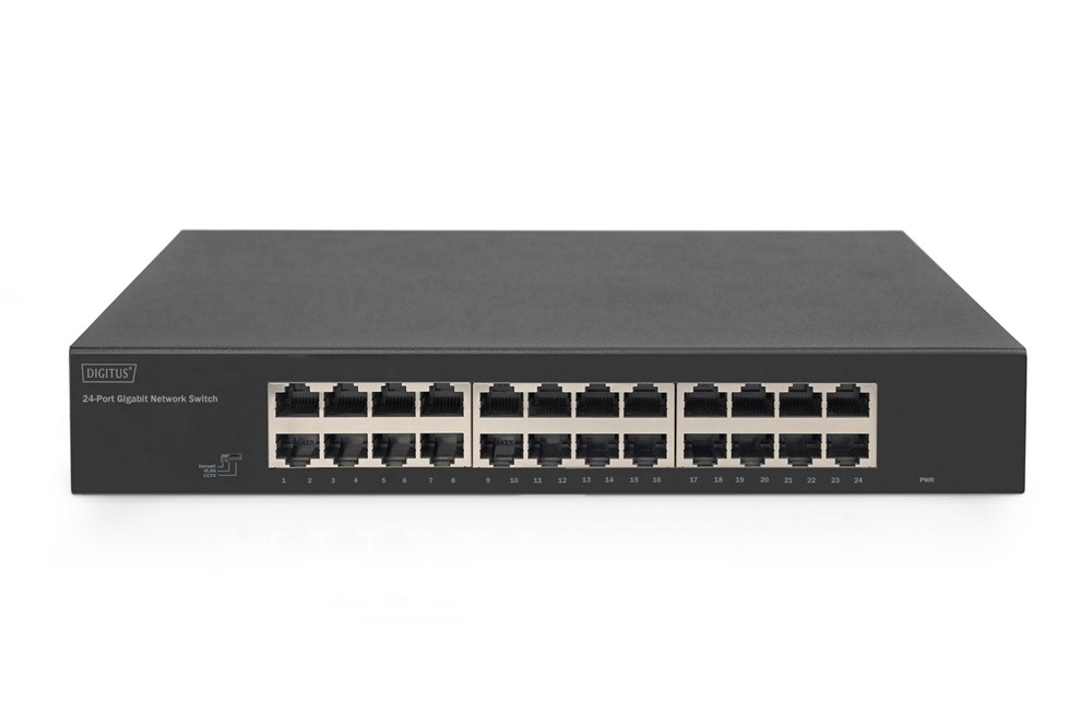 DIGITUS DN-80113-2 1U 19" 24x GbE Lan nem menedzselhető switch