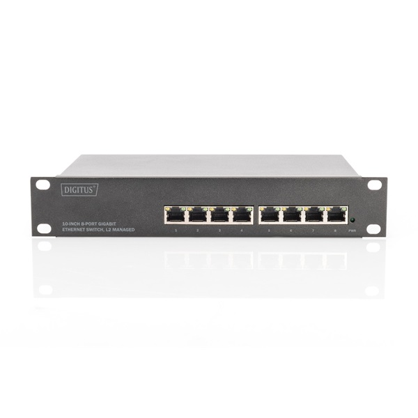 DIGITUS DN-80117 10" 8x GbE Lan port menedzselhető switch