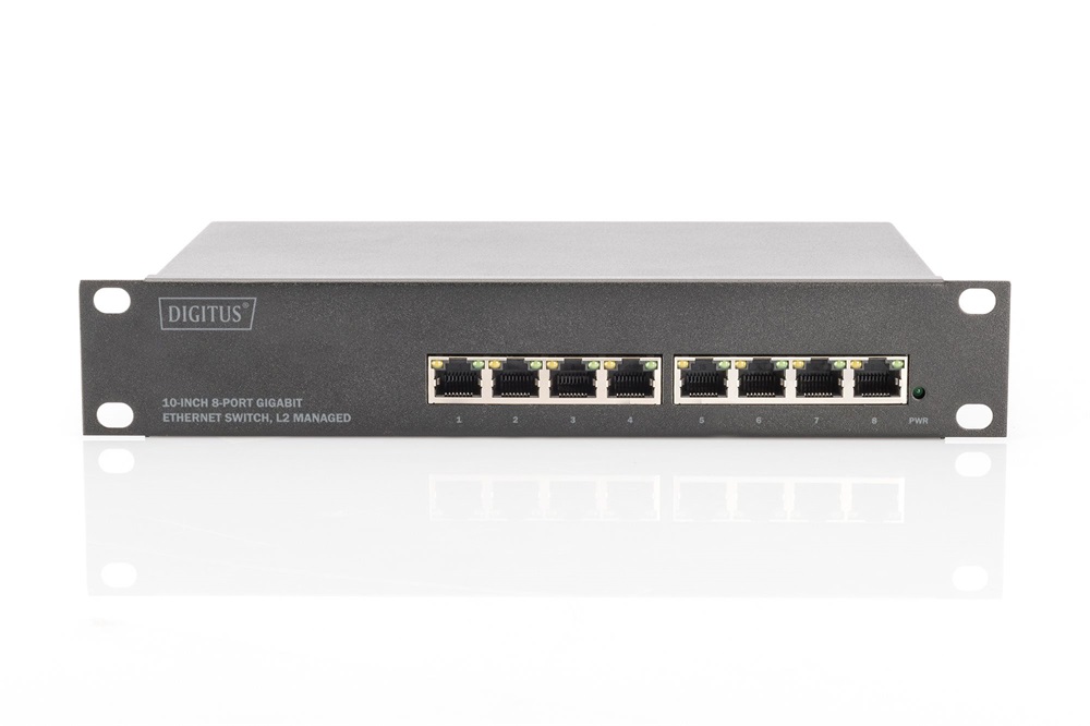 DIGITUS DN-80117 10" 8x GbE Lan port menedzselhető switch