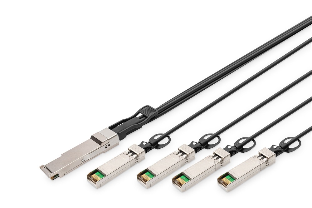 DIGITUS DN-81323 1x QSFP+ 40G 4x 10G SFP+ Breakout  DAC kábel 3m