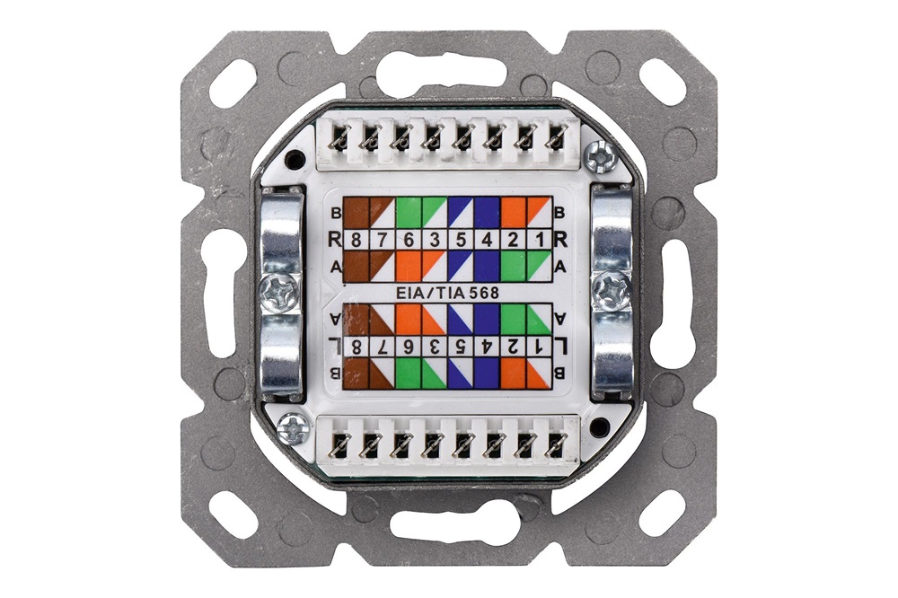 DIGITUS DN-9005-N Cat6 Modulo50 dupla süllyesztett aljzat 2xRJ45 árnyékolt csatlakozóval