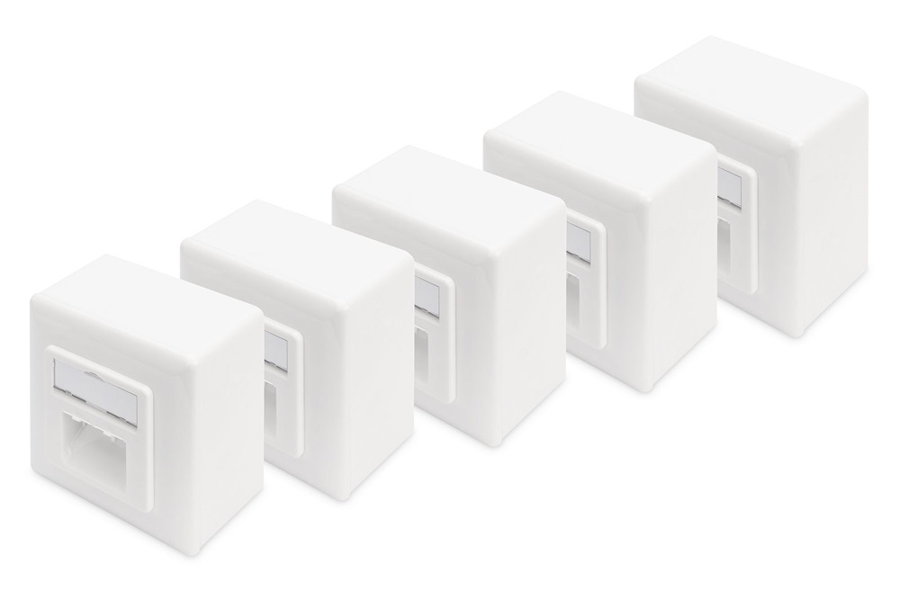 DIGITUS DN-9006/B5-N Cat6 Modulo50 dupla falon kívüli aljzat 2xRJ45 árnyékolt csatlakozóval 5db/csomag