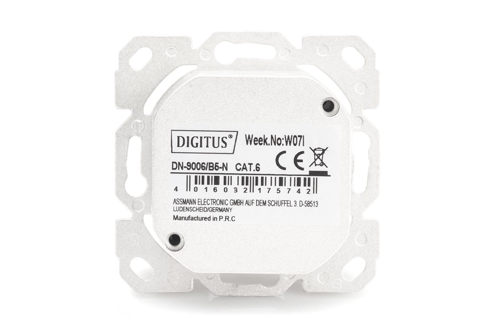 DIGITUS DN-9006/B5-N Cat6 Modulo50 dupla falon kívüli aljzat 2xRJ45 árnyékolt csatlakozóval 5db/csomag