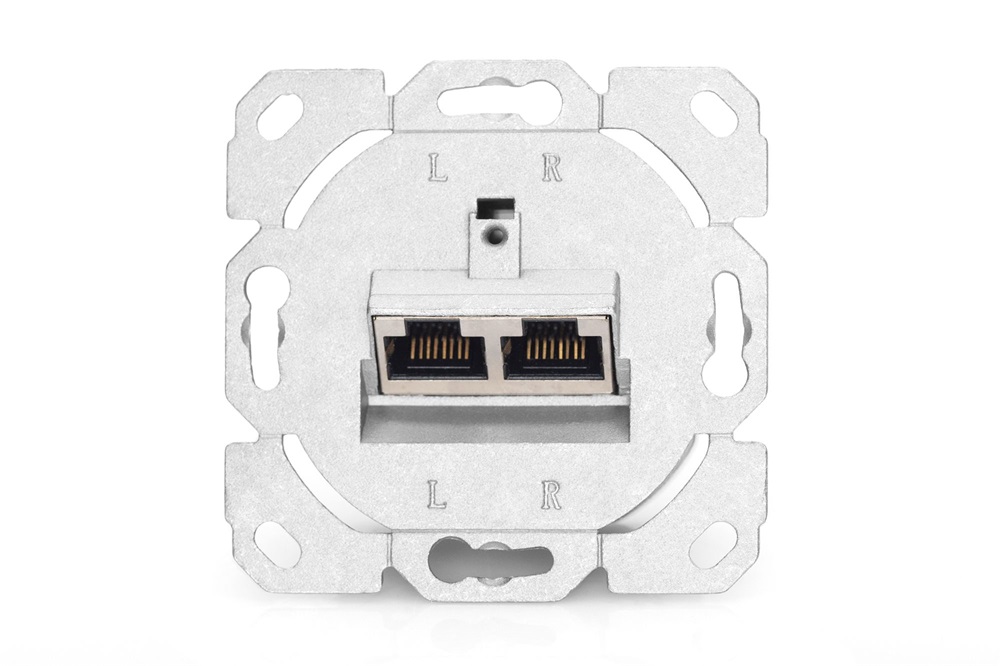 DIGITUS DN-9006/B5-N Cat6 Modulo50 dupla falon kívüli aljzat 2xRJ45 árnyékolt csatlakozóval 5db/csomag