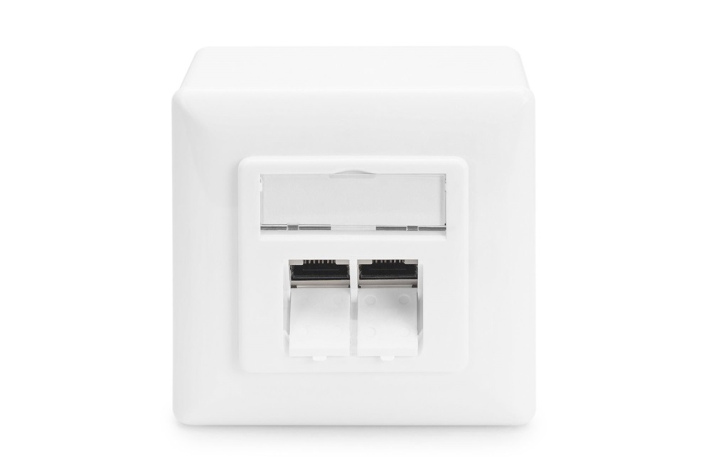 DIGITUS DN-9006/B5-N Cat6 Modulo50 dupla falon kívüli aljzat 2xRJ45 árnyékolt csatlakozóval 5db/csomag