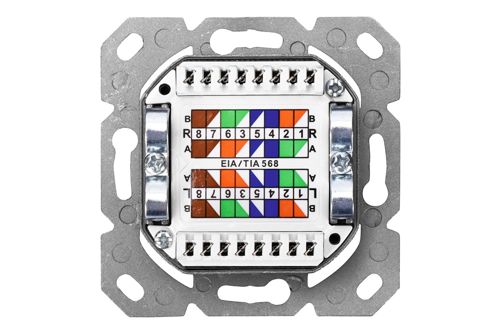 DIGITUS DN-9006-N Cat6 Modulo50 dupla falon kívüli aljzat 2xRJ45 árnyékolt csatlakozóval