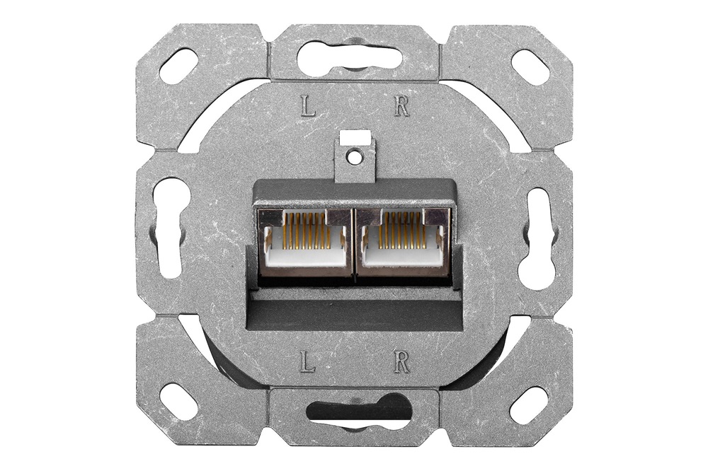 DIGITUS DN-9006-N Cat6 Modulo50 dupla falon kívüli aljzat 2xRJ45 árnyékolt csatlakozóval