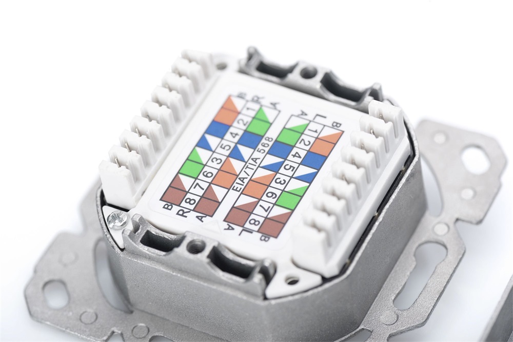 DIGITUS DN-9007-1 Cat6A Modulo50 dupla süllyesztett aljzat 2xRJ45 árnyékolt csatlakozóval