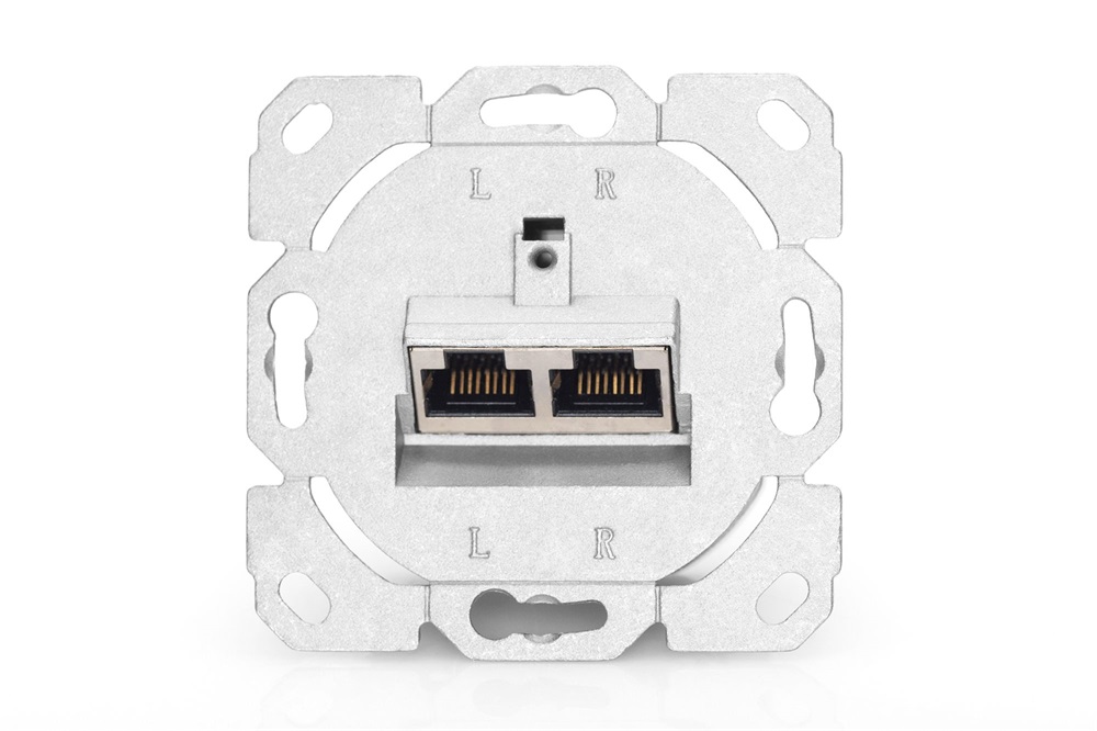 DIGITUS DN-9007-1 Cat6A Modulo50 dupla süllyesztett aljzat 2xRJ45 árnyékolt csatlakozóval