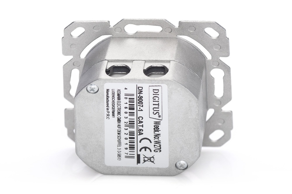 DIGITUS DN-9007-1 Cat6A Modulo50 dupla süllyesztett aljzat 2xRJ45 árnyékolt csatlakozóval