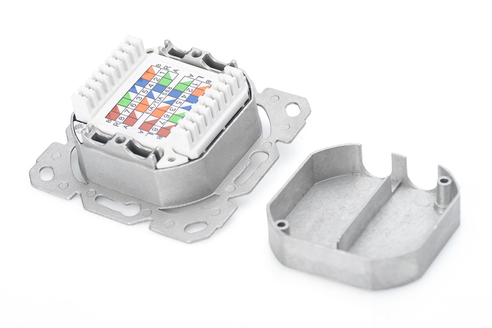 DIGITUS DN-9007-1 Cat6A Modulo50 dupla süllyesztett aljzat 2xRJ45 árnyékolt csatlakozóval