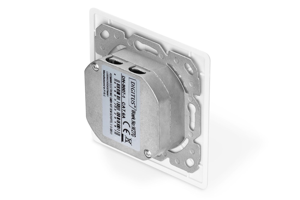 DIGITUS DN-9007-1 Cat6A Modulo50 dupla süllyesztett aljzat 2xRJ45 árnyékolt csatlakozóval