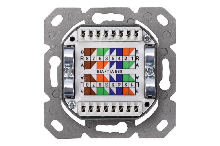 DIGITUS DN-9008-1 CAT6A Class EA 2x RJ45 süllyesztett fali aljzat