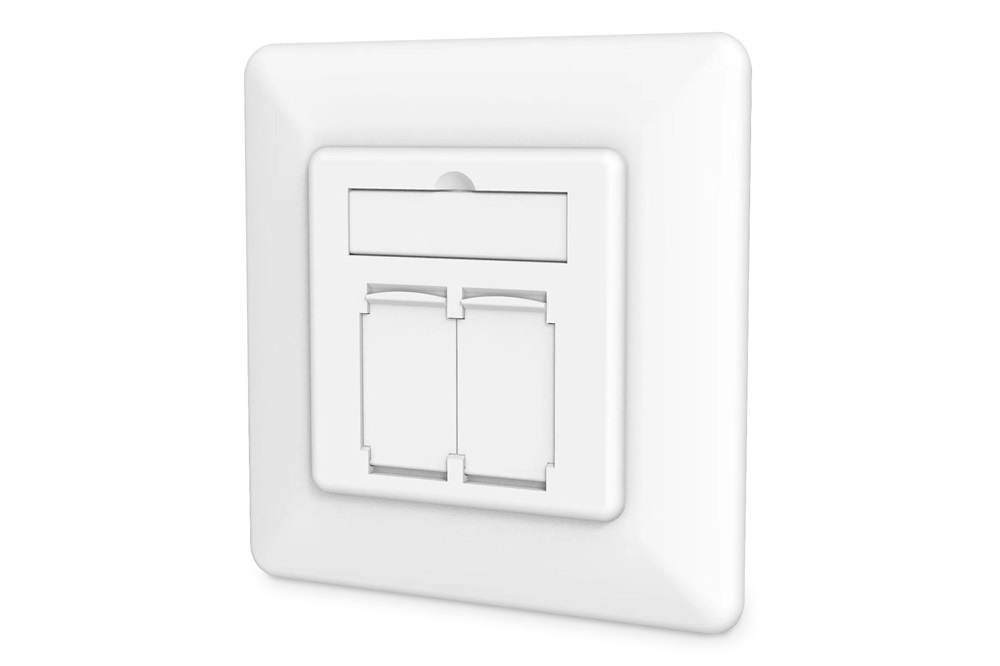 DIGITUS DN-9010/8-2 Cat6A Modulo50 dupla süllyesztett aljzat 2xRJ45 árnyékolt csatlakozóval