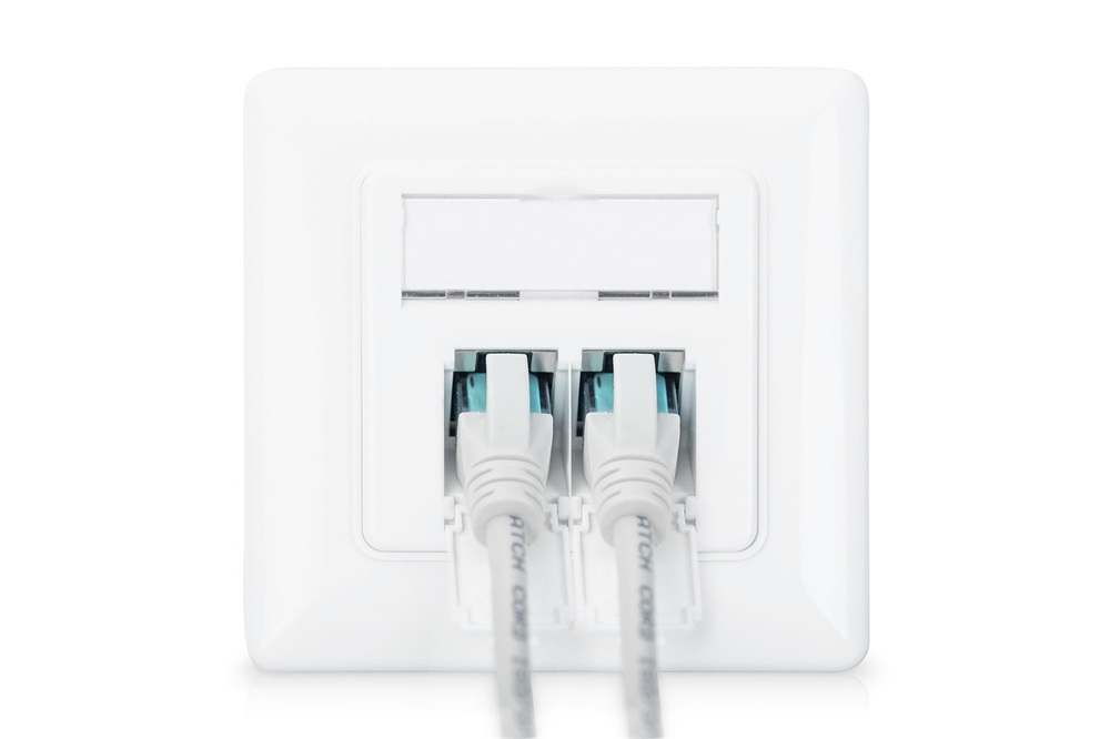 DIGITUS DN-9010/8-2 Cat6A Modulo50 dupla süllyesztett aljzat 2xRJ45 árnyékolt csatlakozóval