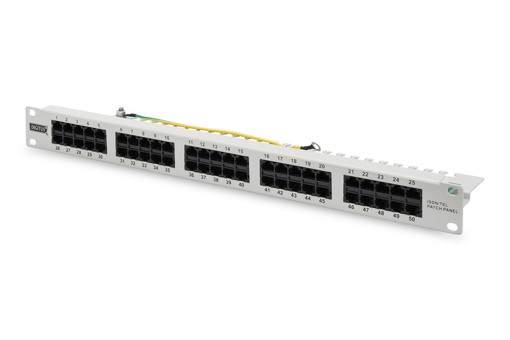 DIGITUS DN-91350-1 50port 19" 1U CAT3 ISDN árnyékolatlan Patch Panel