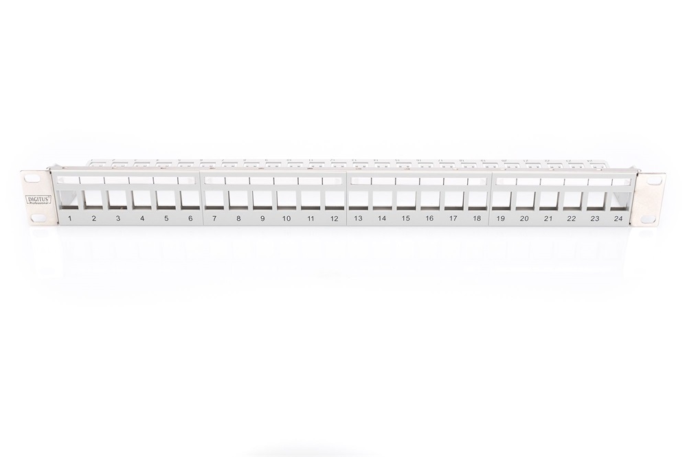 DIGITUS DN-91410-LF 24port 19" 1U  moduláris szürke árnyékolt Patch Panel