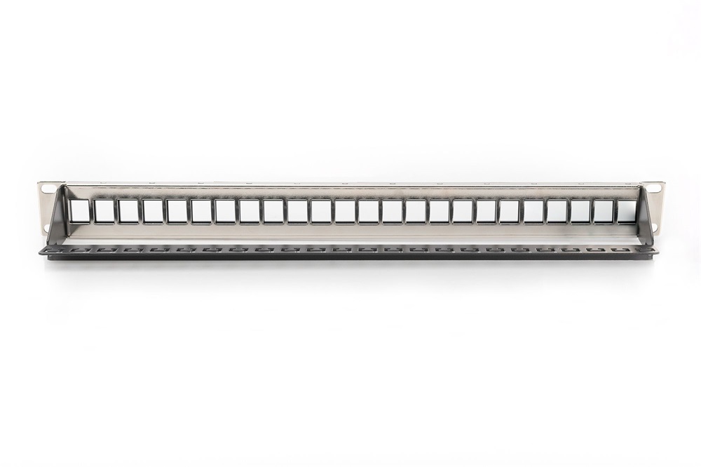 DIGITUS DN-91411-LF 24port 19" 1U moduláris fekete árnyékolt üres Patch Panel