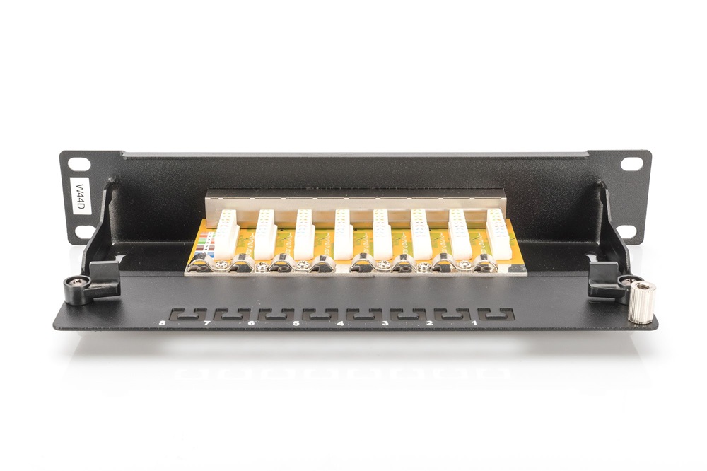 DIGITUS DN-91608S CAT6 8port 10" 1U fekete árnyékolt Patch Panel