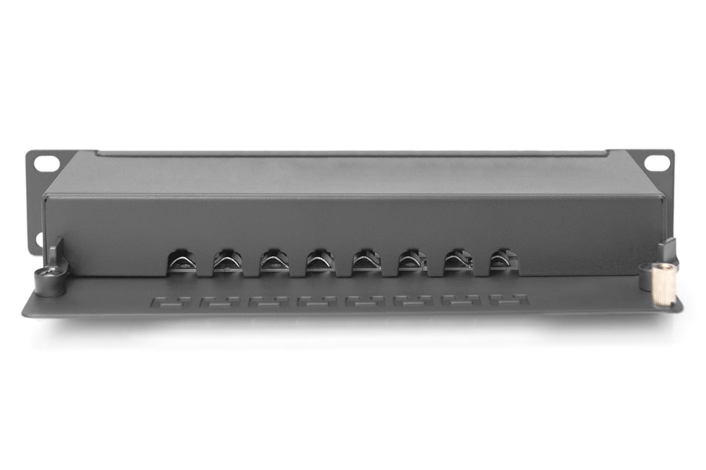 DIGITUS DN-91608S-EA CAT6A 8port 10" 1U fekete árnyékolt Patch Panel