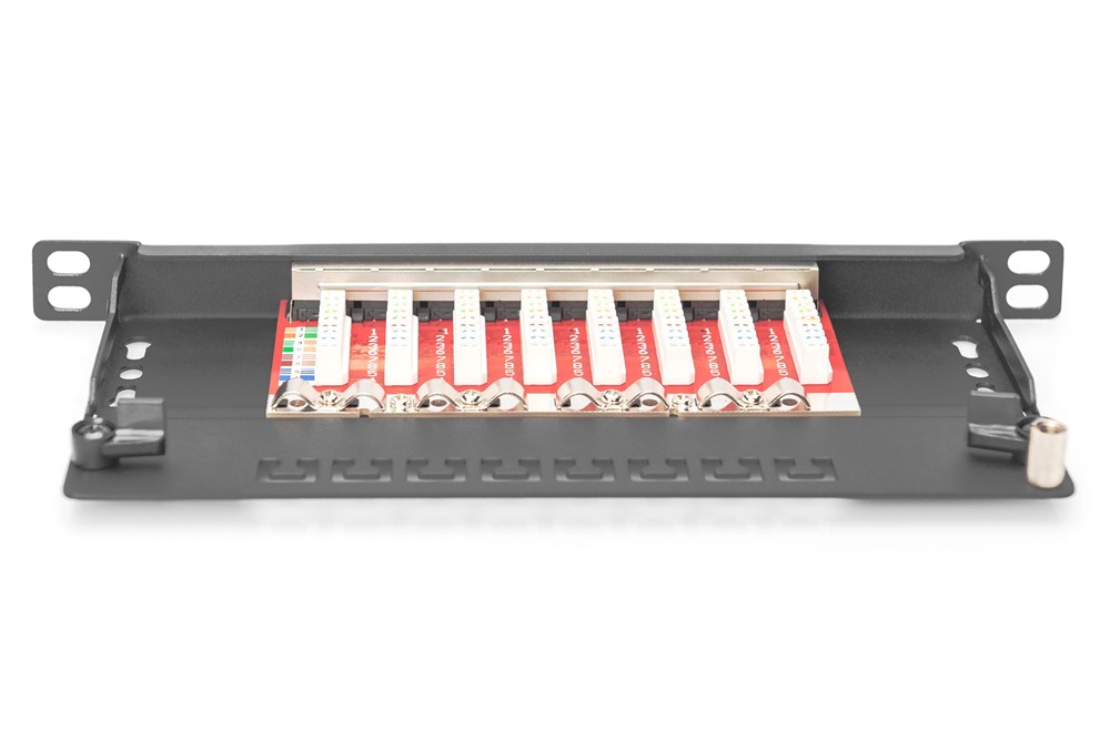 DIGITUS DN-91608S-SL-EA CAT6A 8port 10" 0,5U fekete árnyékolt Patch Panel