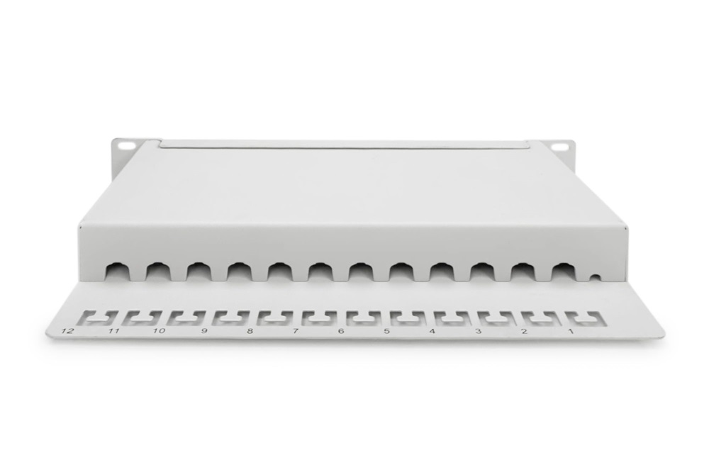 DIGITUS DN-91612S-EA-G CAT6A 8port 10" 1U szürke árnyékolt Patch Panel