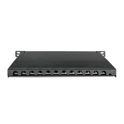 DIGITUS DN-91612S-SL-EA CAT6A 12port 10" 0,5U fekete árnyékolt Patch Panel