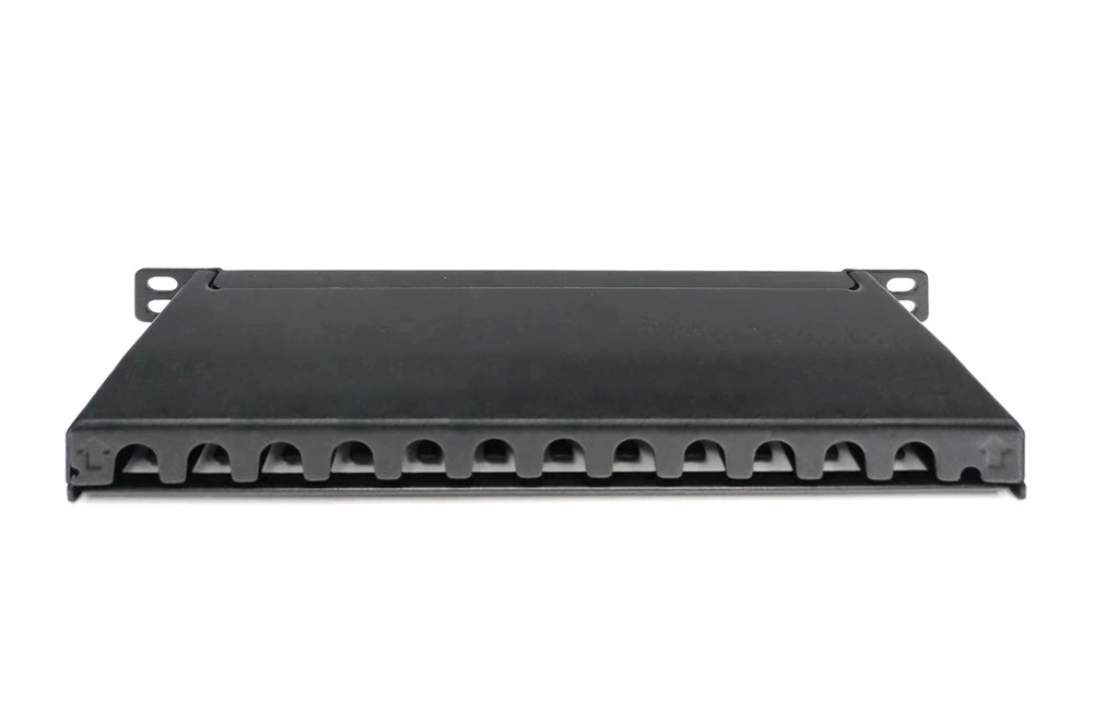 DIGITUS DN-91612S-SL-EA CAT6A 12port 10" 0,5U fekete árnyékolt Patch Panel