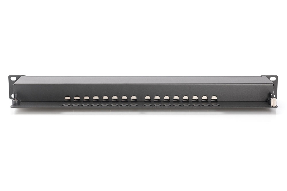 DIGITUS DN-91616S-B CAT6 16port 19" 1U fekete árnyékolt Patch Panel