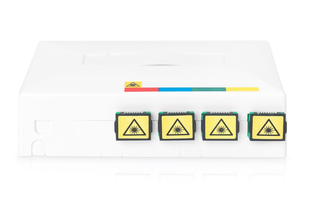DIGITUS DN-931094 8 szálas 4x SC/APC SX 4x LC DX IP45 DIN/fali optikai FTTX/FTTH elosztó doboz toldóval