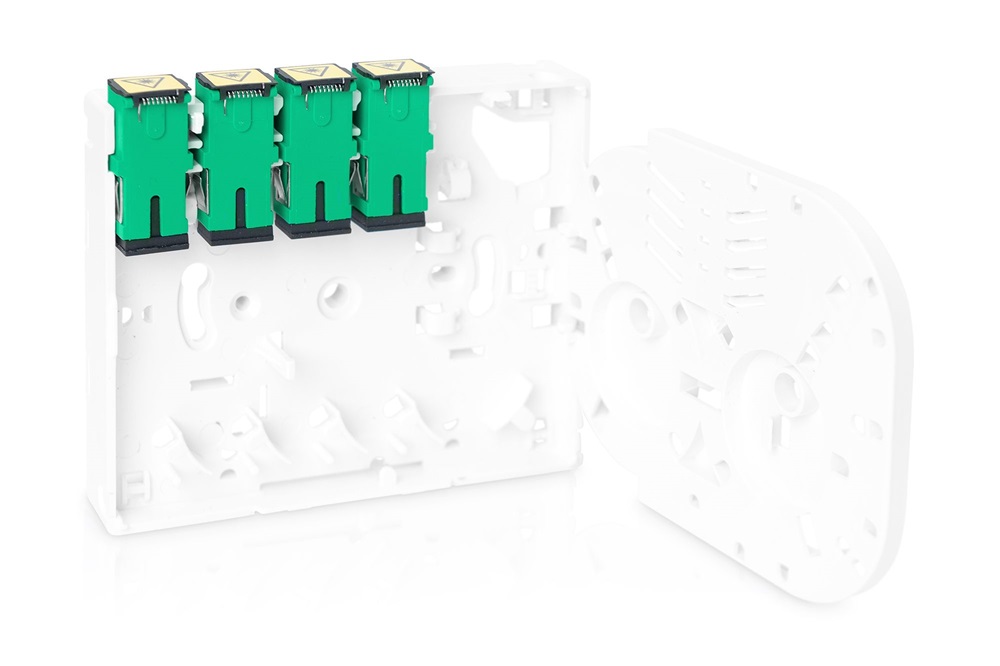 DIGITUS DN-931094 8 szálas 4x SC/APC SX 4x LC DX IP45 DIN/fali optikai FTTX/FTTH elosztó doboz toldóval