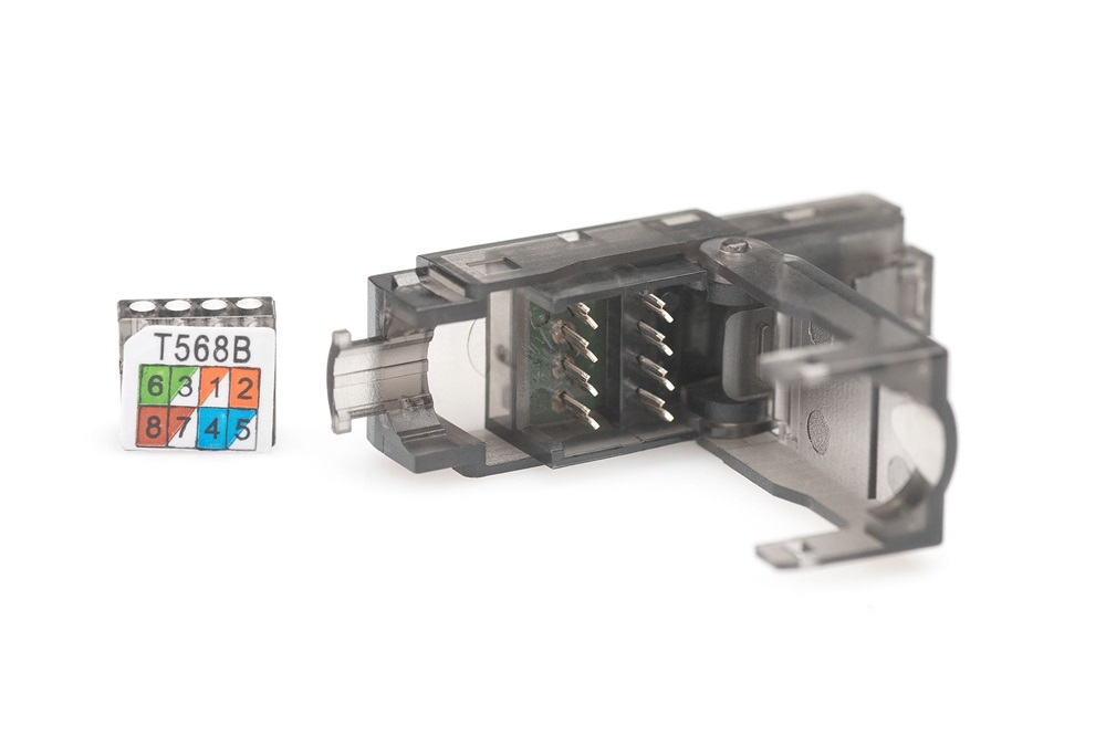 DIGITUS DN-93633 Szerszám nélkül közvetlenül szerelhető árnyékolatlan dugó Cat6A kábelekhez