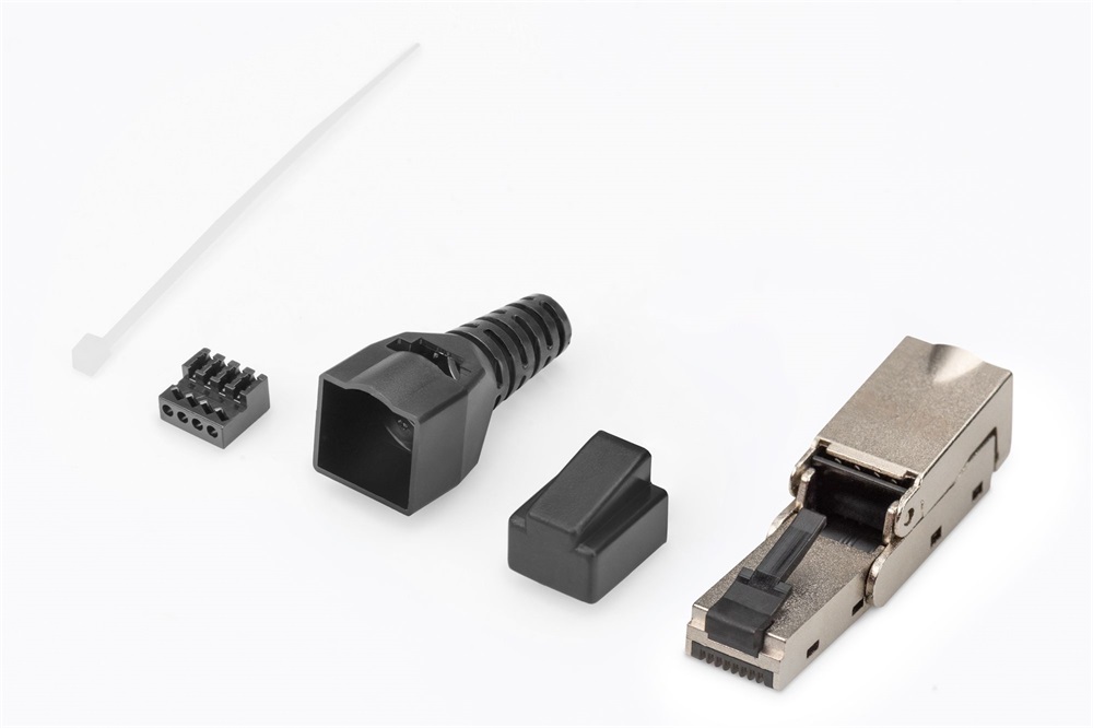 DIGITUS DN-93636 Szerszám nélkül közvetlenül szerelhető árnyékolt hajlítható dugó Cat6A kábelekhez