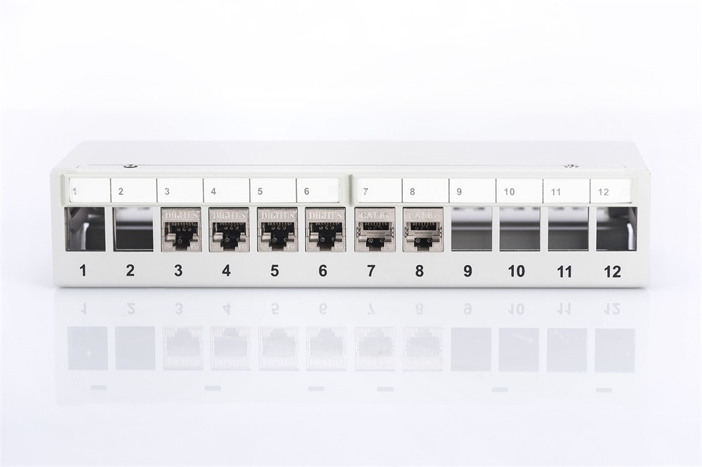 DIGITUS DN-93706 12port 10" 1U szürke moduláris üres árnyékolt Patch Panel