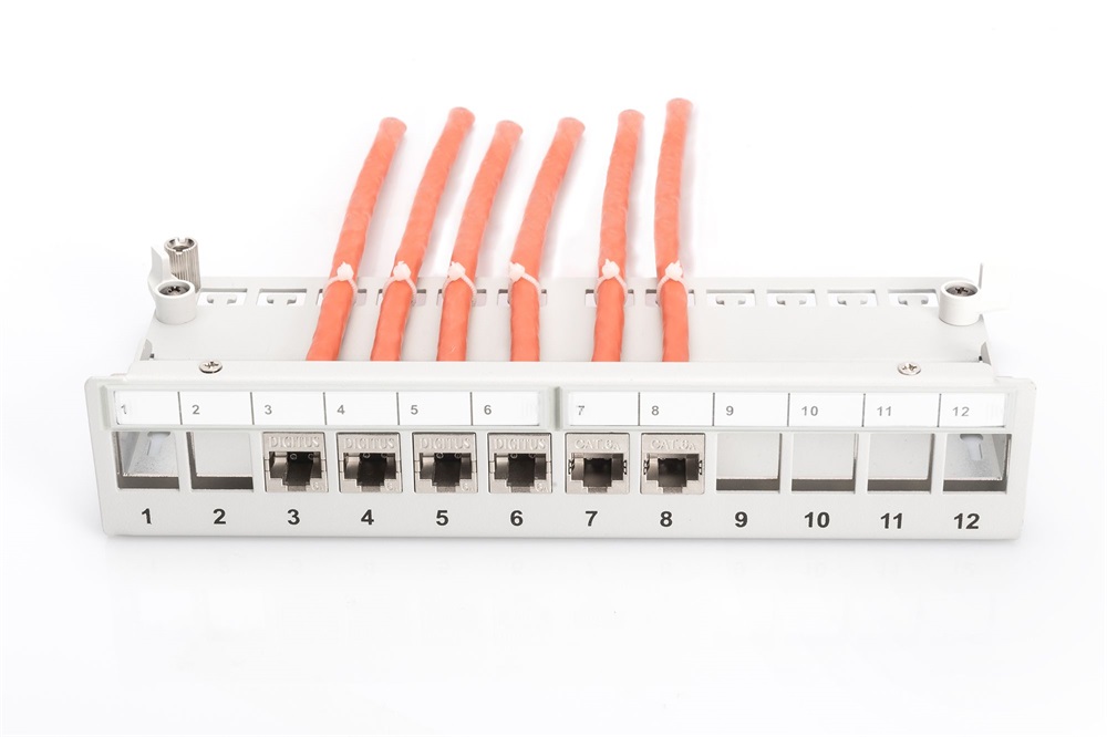 DIGITUS DN-93706 12port 10" 1U szürke moduláris üres árnyékolt Patch Panel
