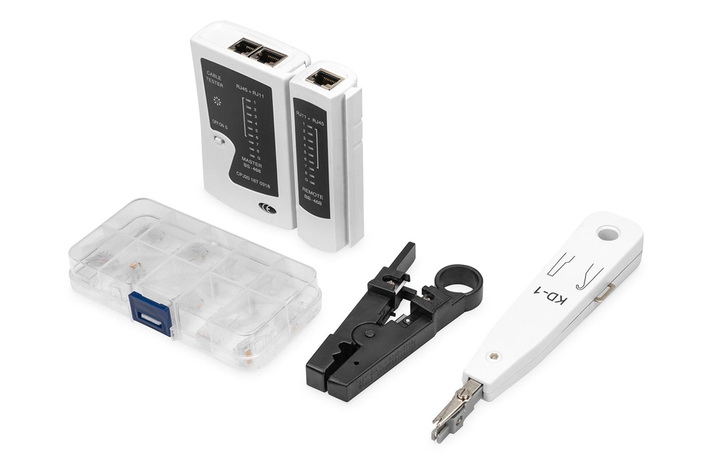 DIGITUS DN-94027 Hálózati szerszám készlet + teszter
