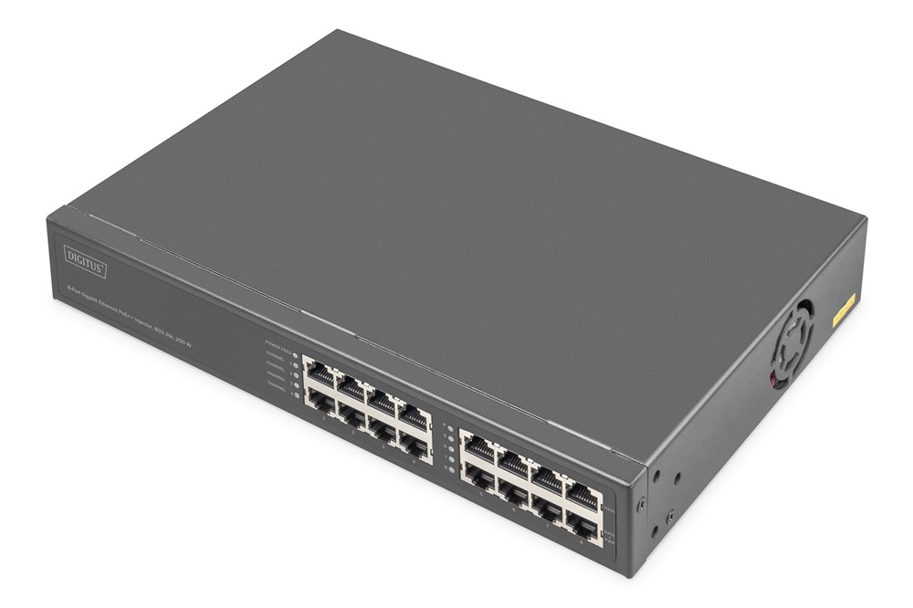 DIGITUS DN-95118 Gigabit 8x GbE Lan port 250W PoE Injector