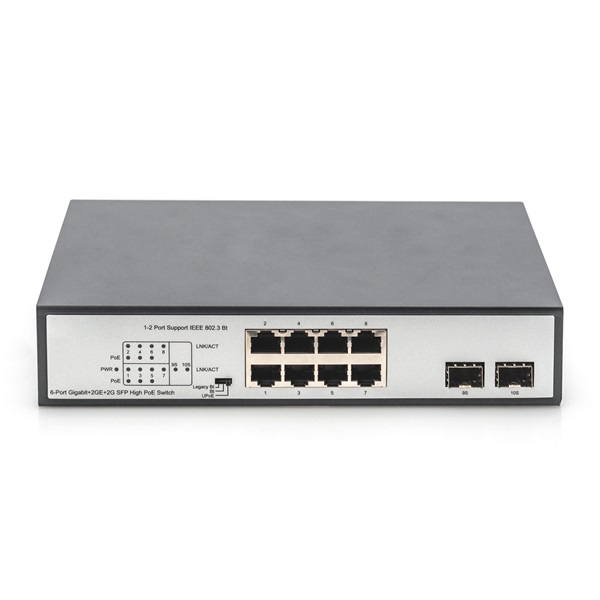 DIGITUS DN-95140 8x GbE Lan port 6xPoE 180W 4x SFP port nem menedzselhető asztali switch