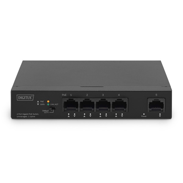 DIGITUS DN-95330-1 4x GbE Lan port PoE 60W nem menedzselhető asztali switch