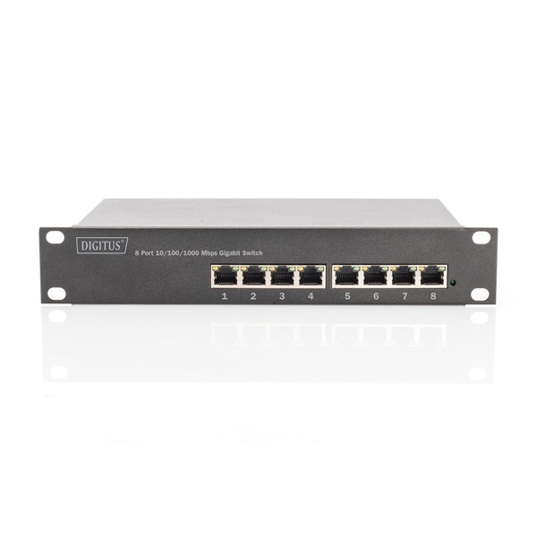 DIGITUS DN-95331 10" 8x GbE Lan port PoE 80W menedzselhető switch